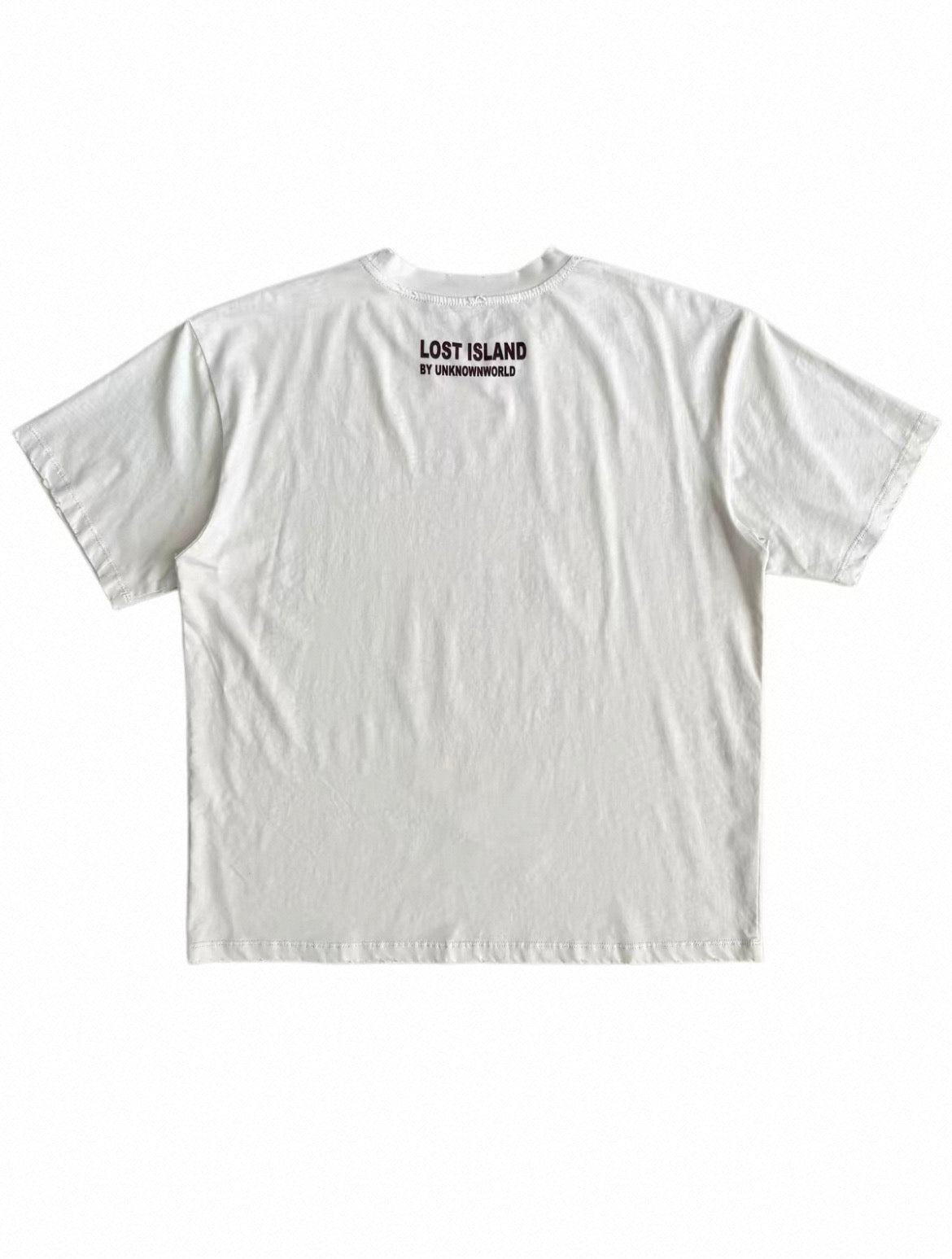 Distressed Washed Printed Shoulder Relaxed Tee