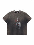Kanojo Vintage Single Stitch Faded Print Destroyed Washed Tee