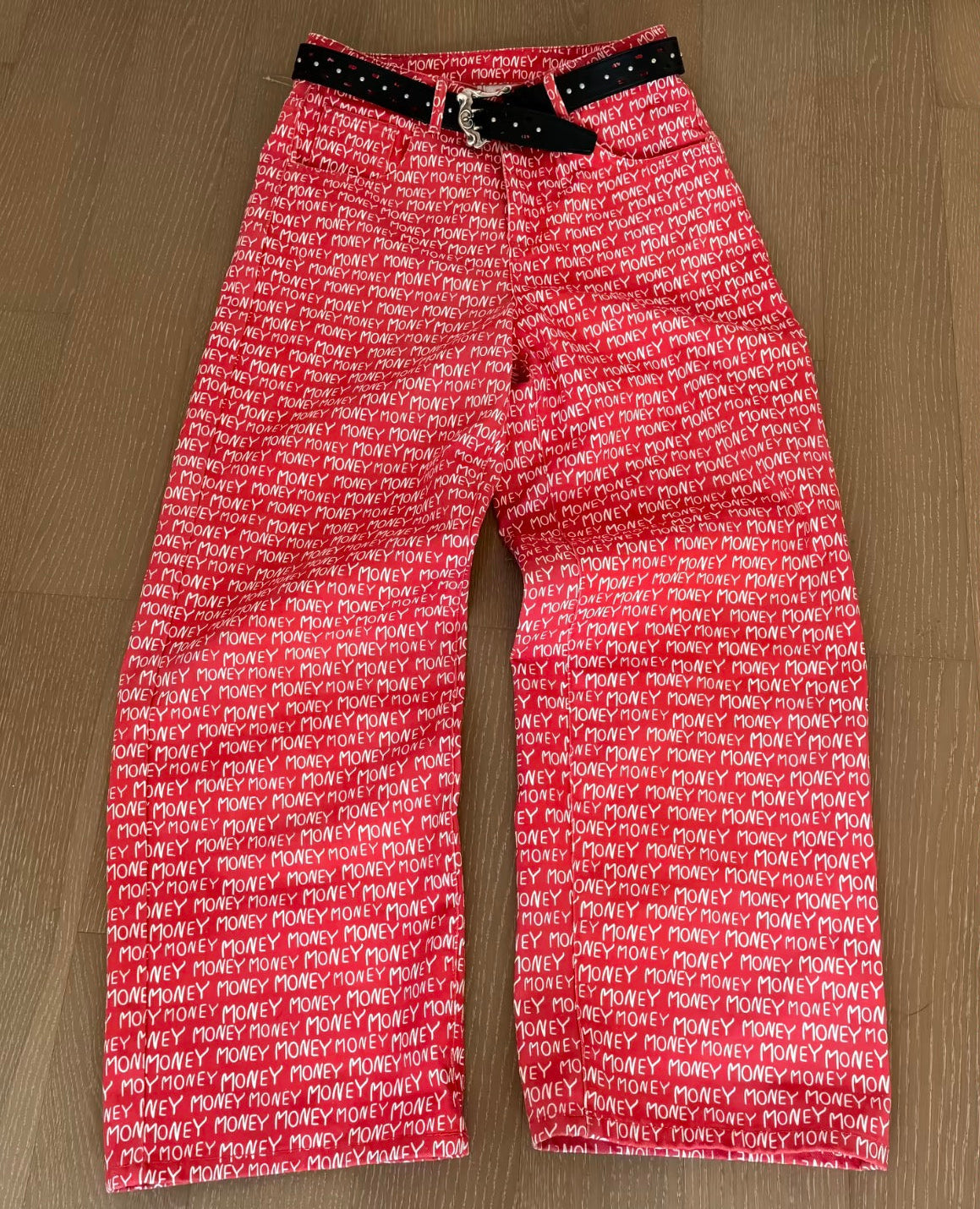 Money All Over Print Wide Leg Casual Pants Unisex