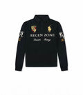 Vintage Gilded Embroidered Waist-Cinched Polo Shirt