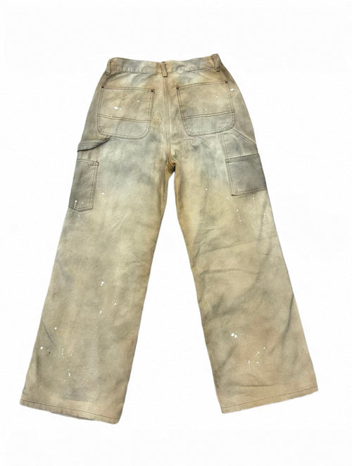 Distressed Splatter Double Knee Logger Denim Jeans
