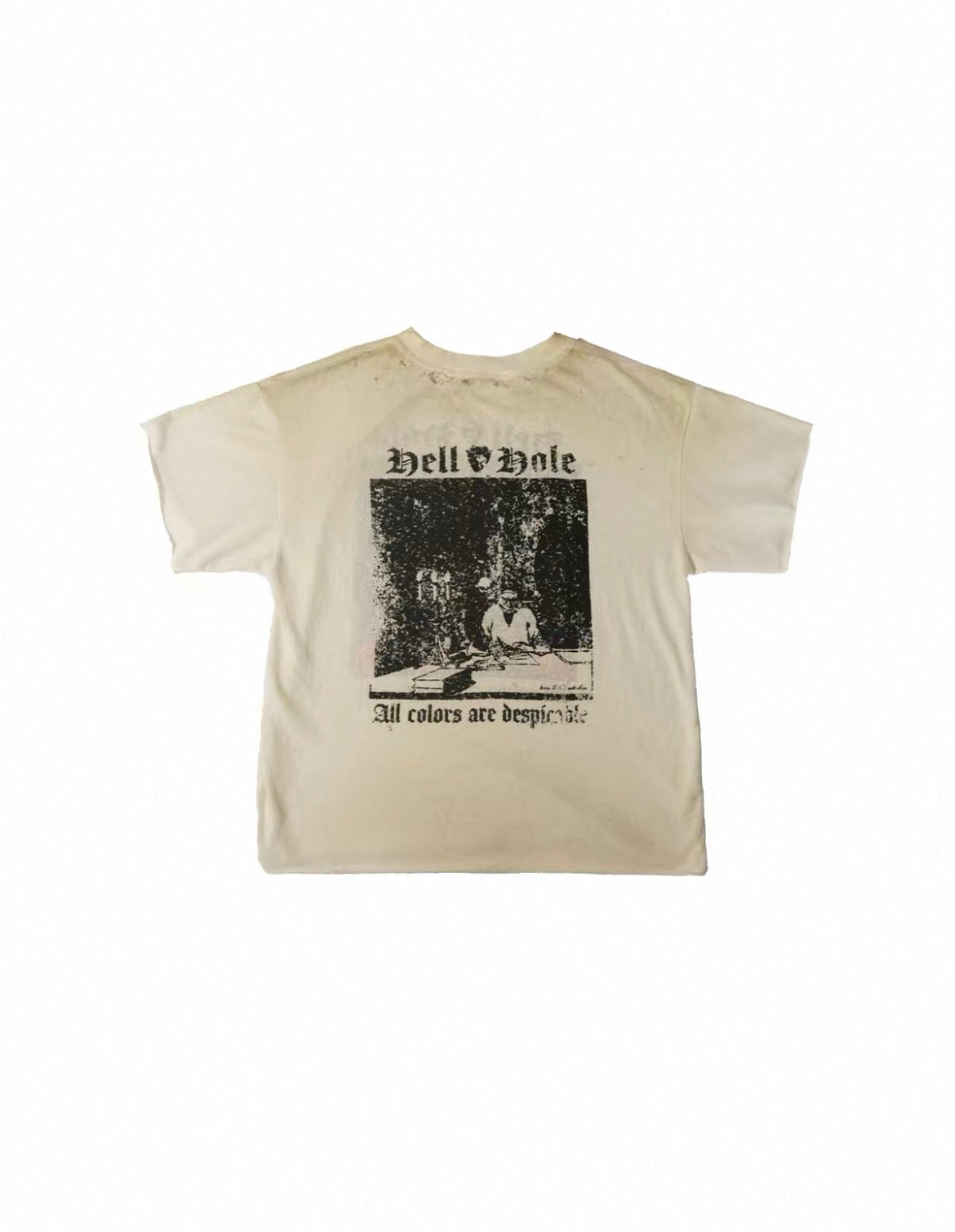 Hell Hole Vintage Dirty Wash Distressed Short Sleeve Tee