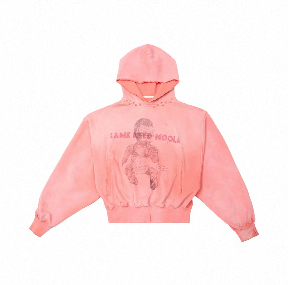 Faded Orange Vintage Cropped Boxy Fit Hoodie