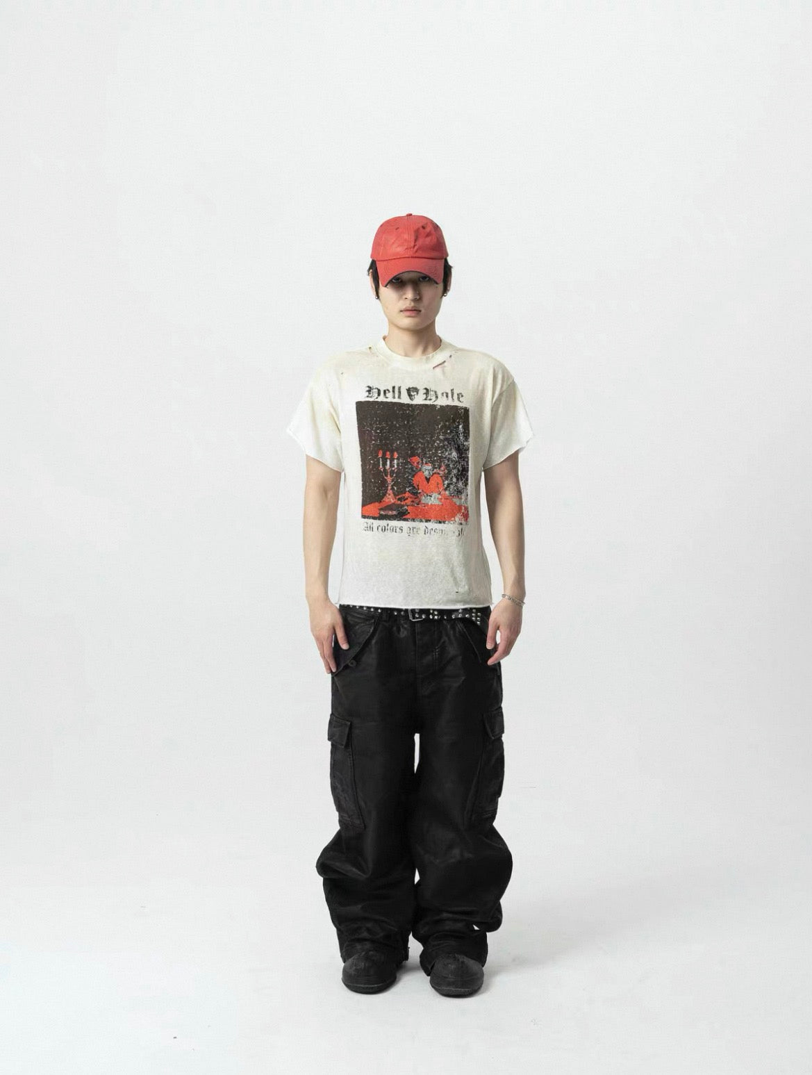 Hell Hole Vintage Dirty Wash Distressed Short Sleeve Tee