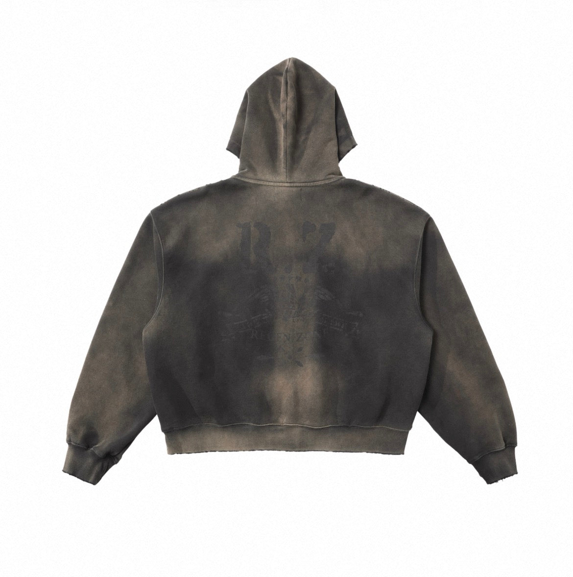 RIOT Blood Stain Eagle Distressed Sun Faded Drying Hoodie